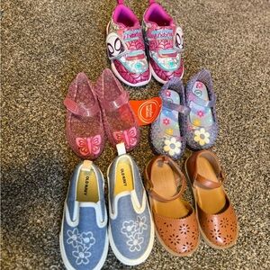 5 pair Bundle of Toddler Girl Shoes Size 7c